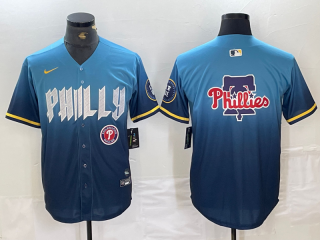 Philadelphia Phillies Blank Blue 2024 City Connect Limited Stitched Jersey 6