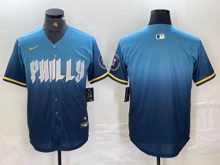 Philadelphia Phillies Blank Blue 2024 City Connect Limited Stitched Jersey