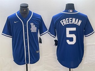 Los Angeles Dodgers #5 Freddie Freeman Blue Cool Base Stitched Baseball Jersey