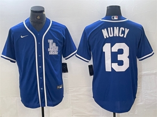 Los Angeles Dodgers #13 Max Muncy Blue Cool Base Stitched Baseball Jersey