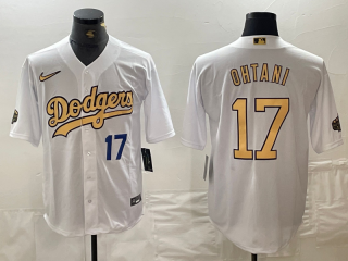 Los Angeles Dodgers #17 Shohei Ohtani with blue number all star jersey