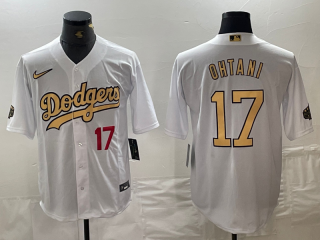 Los Angeles Dodgers #17 Shohei Ohtani with red number all star jersey