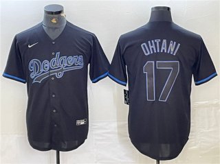 Los Angeles Dodgers #17 Shohei Ohtani Black Cool Base Stitched Baseball Jersey