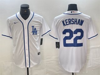 Los Angeles Dodgers #22 Clayton Kershaw White Cool Base Stitched Baseball Jersey