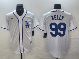 Los Angeles Dodgers #99 Joe Kelly White Cool Base Stitched Baseball Jersey