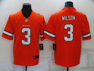 Denver Broncos #3 Russell Wilson Orange Color Rush Stitched Jersey