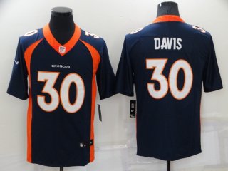 Denver Broncos #30 Terrell Davis Navy Vapor Untouchable Limited Stitched