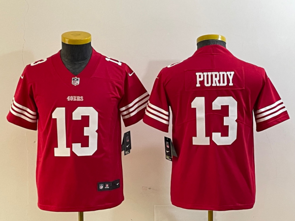 San Francisco 49ers #13 Brock Purdy Red youth jersey