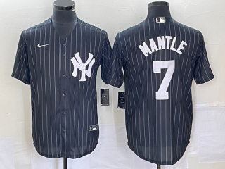 New York Yankees #7 Mickey Mantle Black Cool Base Stitched Baseball Jersey