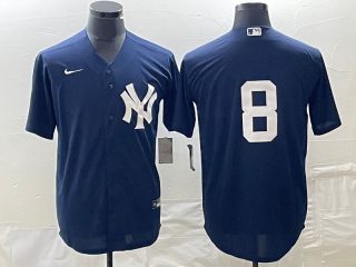 New York Yankees #8 Yogi Berra Navy Cool Base Stitched Baseball Jersey