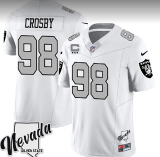 Las Vegas Raiders #98 Maxx Crosby white jersey