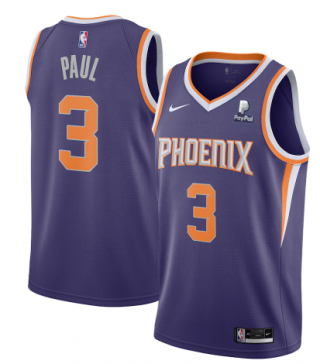 Men's Phoenix Suns #3 Chris Paul Purple Icon Edition Stitched Jersey