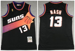 Men's Phoenix Suns #13 Steve Nash Black 1996-97 Throwback Stitched Jersey
