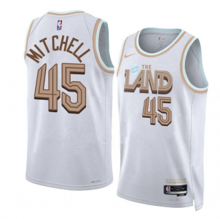 Men's Cleveland Cavaliers #45 Donovan Mitchell White 2022-23 City Edition Stitched Jersey