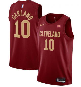 Men's Cleveland Cavaliers #10 Darius Garland Red Stitched Basketball Jersey