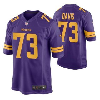 Minnesota Vikings #73 Jesse Davis Purple Color Rush Stitched Jersey