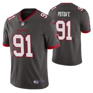 Tampa Bay Buccaneers #91 Benning Potoa'e Gray Vapor Untouchable Limited Stitched