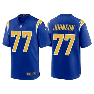 Los Angeles Chargers #77 Zion Johnson Royal Limited Stitched Jersey