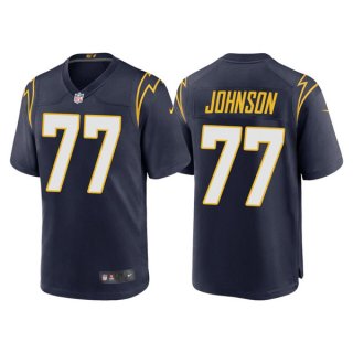 os Angeles Chargers #77 Zion Johnson Navy Limited Stitched Jersey