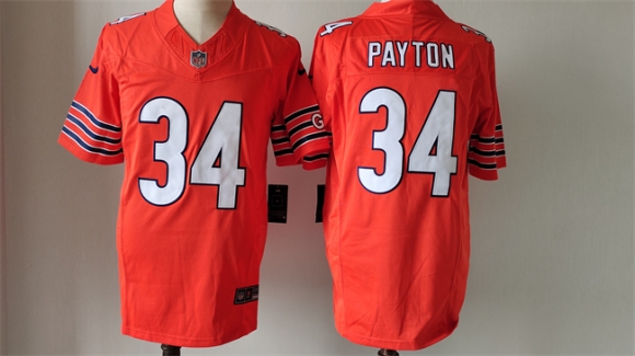 Chicago Bears #34 Walter Payton Orange 2023 F.U.S.E. Limited Football Stitched Jersey