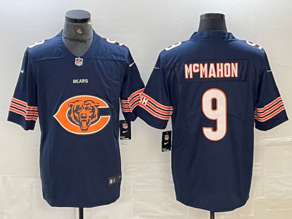 Chicago Bears #9 Jim McMahon navy big logo Vapor Untouchable Limited Stitched