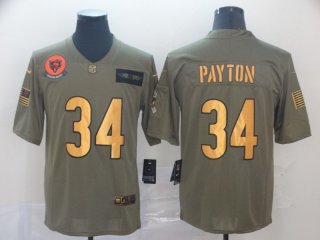 Chicago Bears #34 Walter Payton gold salute limited jersey