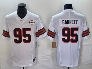 Cleveland Browns #95 Myles Garrett White 1945 white jersey