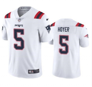 New England Patriots #5 Brian Hoyer 2021 White Vapor Untouchable Limited Stitched