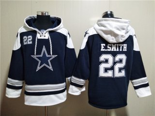 Dallas Cowboys #22 Emmitt Smith Navy Ageless Must-Have Lace-Up Pullover
