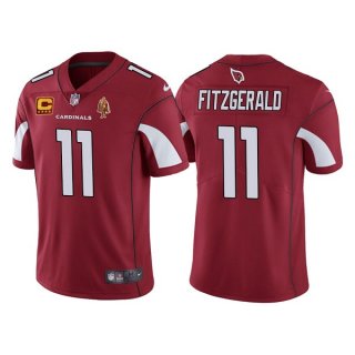 Arizona Cardinals #11 Larry Fitzgerald Red With C Patch & Walter Payton Patch