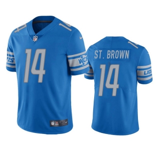 Detroit Lions #14 Mon-Ra St. Brown Blue Vapor Untouchable Limited Stitched