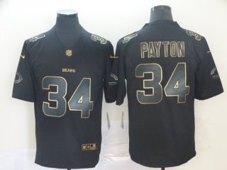 Chicago Bears #34 Walter Payton black gold jersey