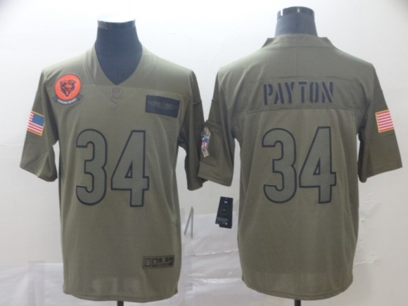 Chicago Bears #34 Walter Payton green salute to service jersey