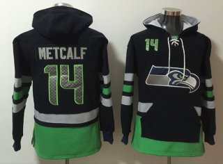 Seattle Seahawks #14 D.K. Metcalf Green Ageless Must-Have Lace-Up Pullover