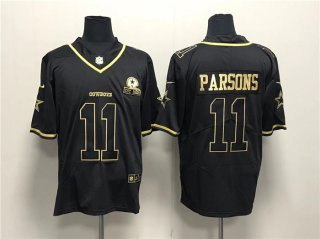 Men's Dallas Cowboys #11 Micah Parsons Black Gold With 1960 Patch And 4-Star C Patch