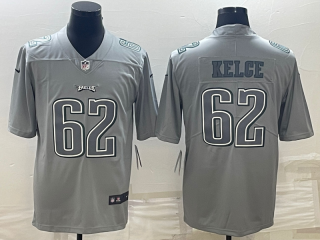 Men's Philadelphia Eagles #62 Jason Kelce Gray Atmosphere Fashion Stitched Jersey