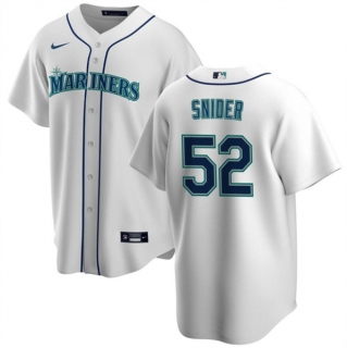 eattle Mariners #52 Collin Snider White Cool Base Stitched Jersey