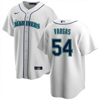 Seattle Mariners #54 Carlos Vargas White Cool Base Stitched Jersey