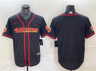 San Francisco 49ers Blank Black With Patch Cool Base Stitched Baseball Jersey