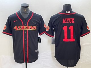 San Francisco 49ers #11 Brandon Aiyuk Black With Patch Cool Base Stitched Baseball