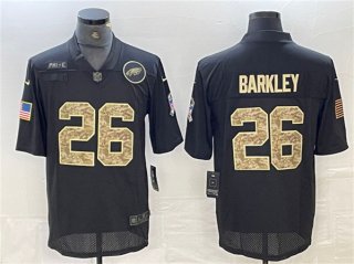 Philadelphia Eagles #26 Saquon Barkley Camo Black Salute To Service Limited