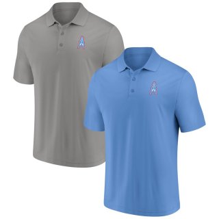 Tennessee Titans Fanatics Branded Home & Away Throwback 2-Pack Polo Set - Light BlueSilver