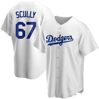 Los Angeles Dodgers #67 Vin Scully White Cool Base Stitched Baseball Jersey