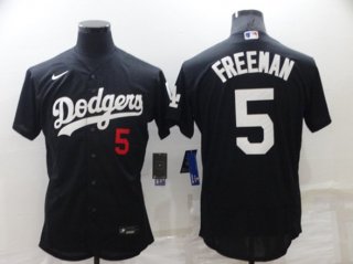 Los Angeles Dodgers #5 Freddie Freeman Black Flex Base Stitched Jersey