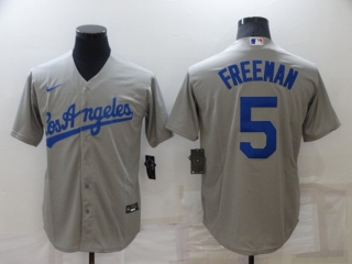Los Angeles Dodgers #5 Freddie Freeman Gray Cool Base Stitched Baseball Jersey