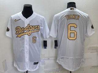 Los Angeles Dodgers #6 Trea Turner 2022 All-Star White Flex Base Stitched Baseball