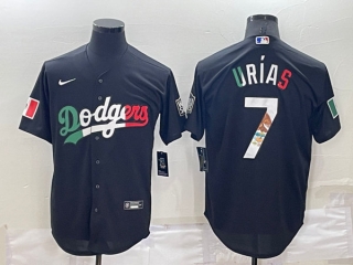 Los Angeles Dodgers #7 Julio Urias Black Mexico Cool Base Stitched Baseball Jersey