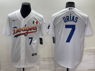 Los Angeles Dodgers #7 Julio Urias White Cool Base Stitched Baseball Jersey