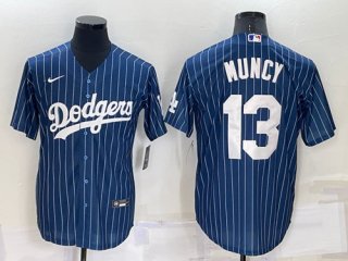 Los Angeles Dodgers #13 Max Muncy Navy Cool Base Stitched Baseball Jersey 2