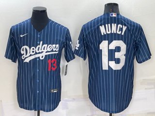 Los Angeles Dodgers #13 Max Muncy Navy Cool Base Stitched Baseball Jersey